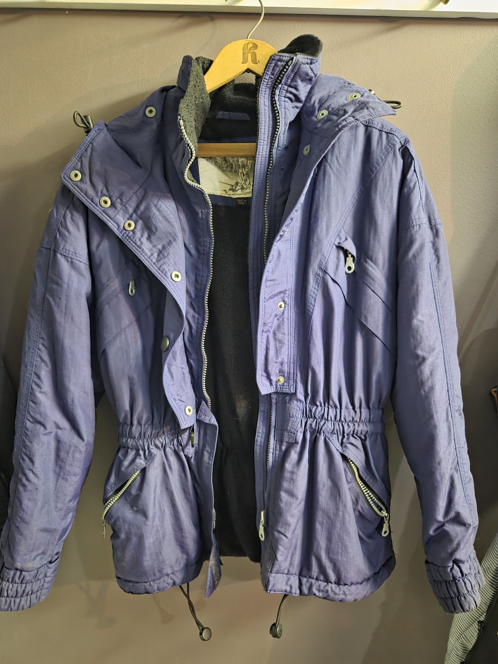 Vintage Purple Hooded Anorak Jacket